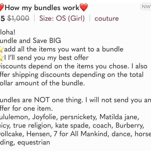 About my closet…bundles…free stuff…etc - Picture 5 of 8